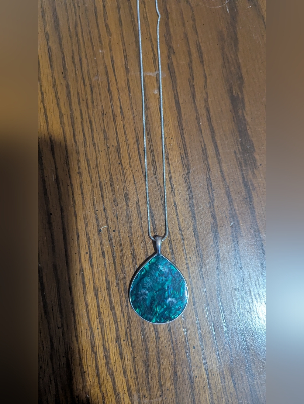 Green Teardrop Pendant Necklace - Women Jewelry